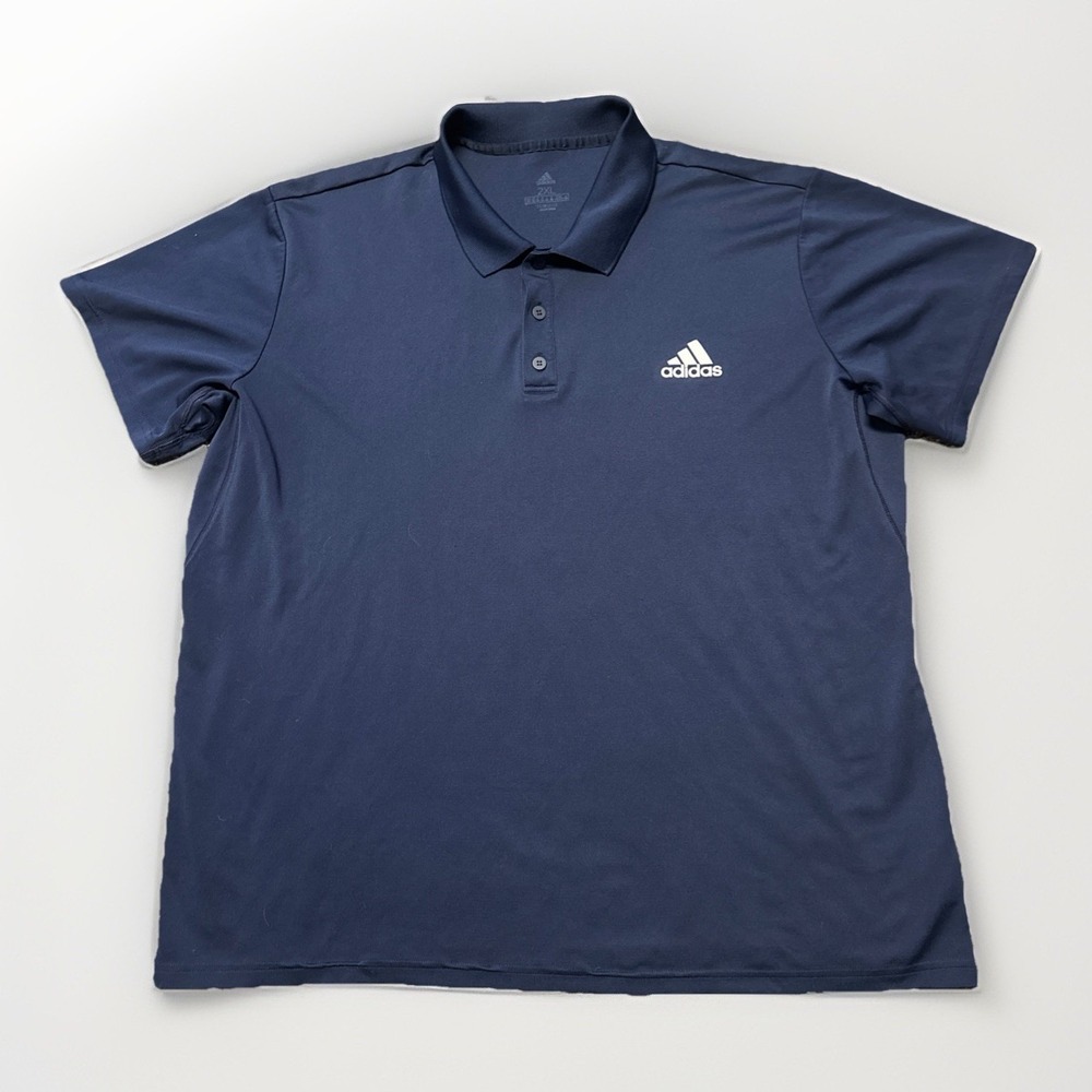 Adidas Climachill Polo Shirt Mens 2XL Dry Fit Stretch Golf Navy Blue Athletic